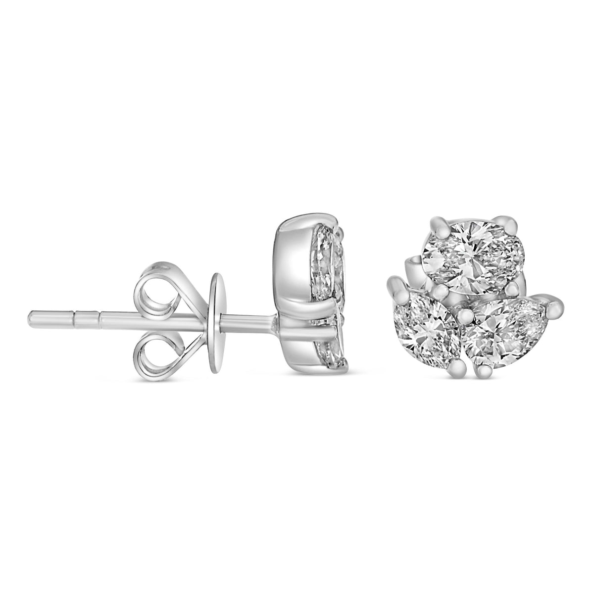 Mixed Shape Diamond Stud Earrings