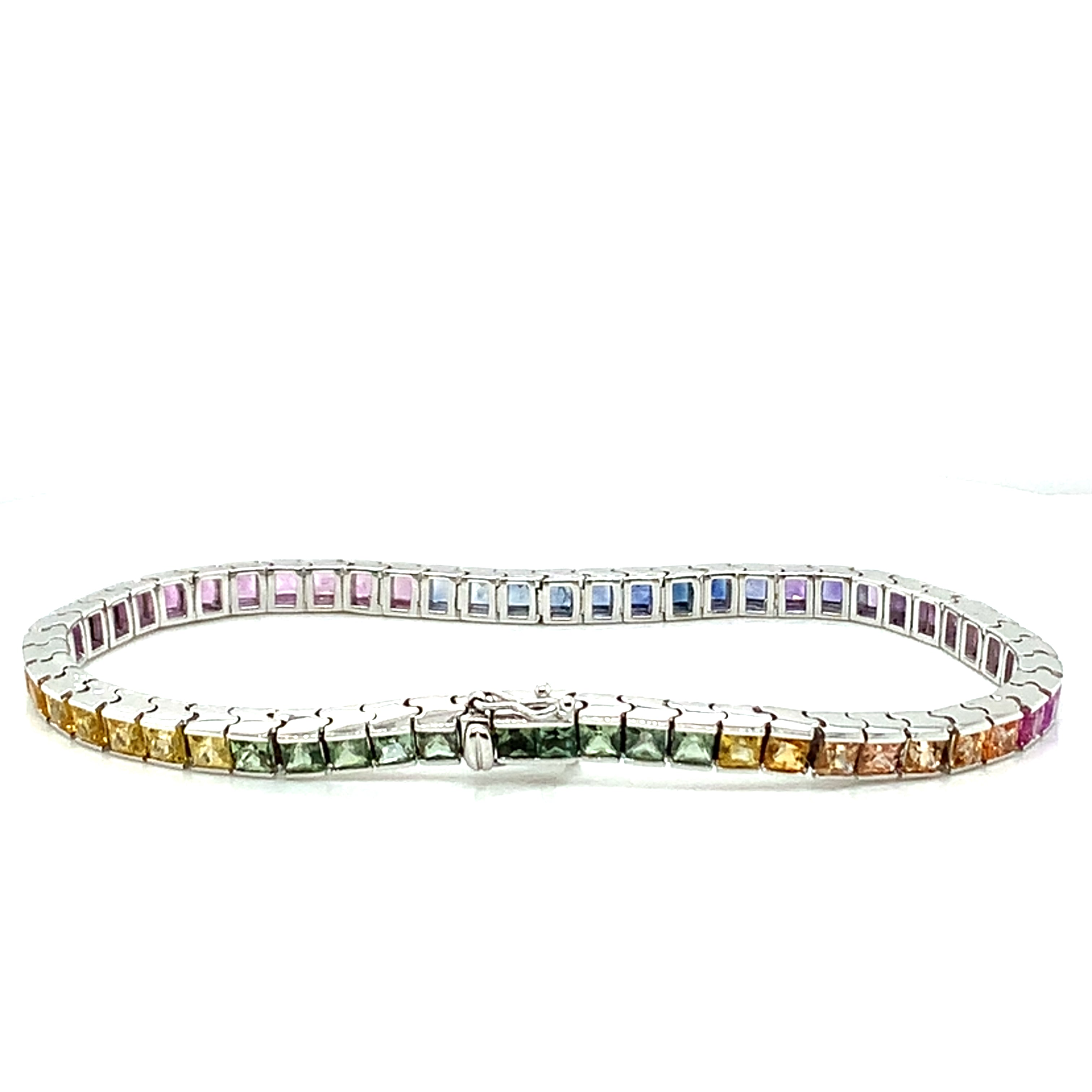 Rainbow Sapphire Tennis Bracelet