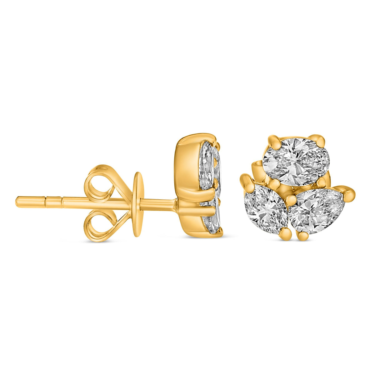 Mixed Shape Diamond Stud Earrings