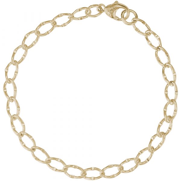 Rembrandt Charms Dapped Single Link Curb Classic Bracelet