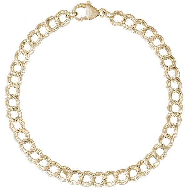 Rembrandt Charms Petite Double Link Dapped Curb Classic Bracelet