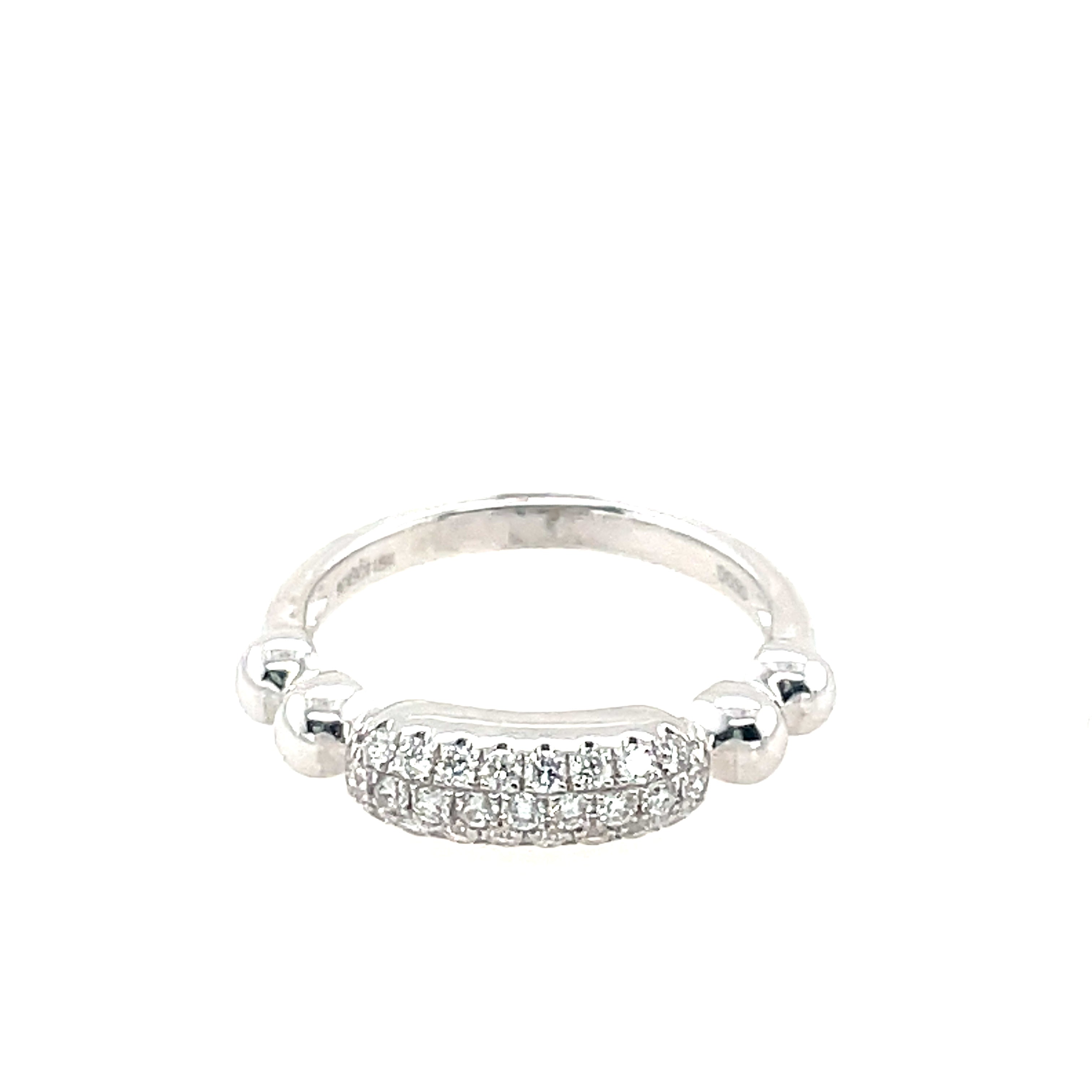 White Diamond Beaded Ring