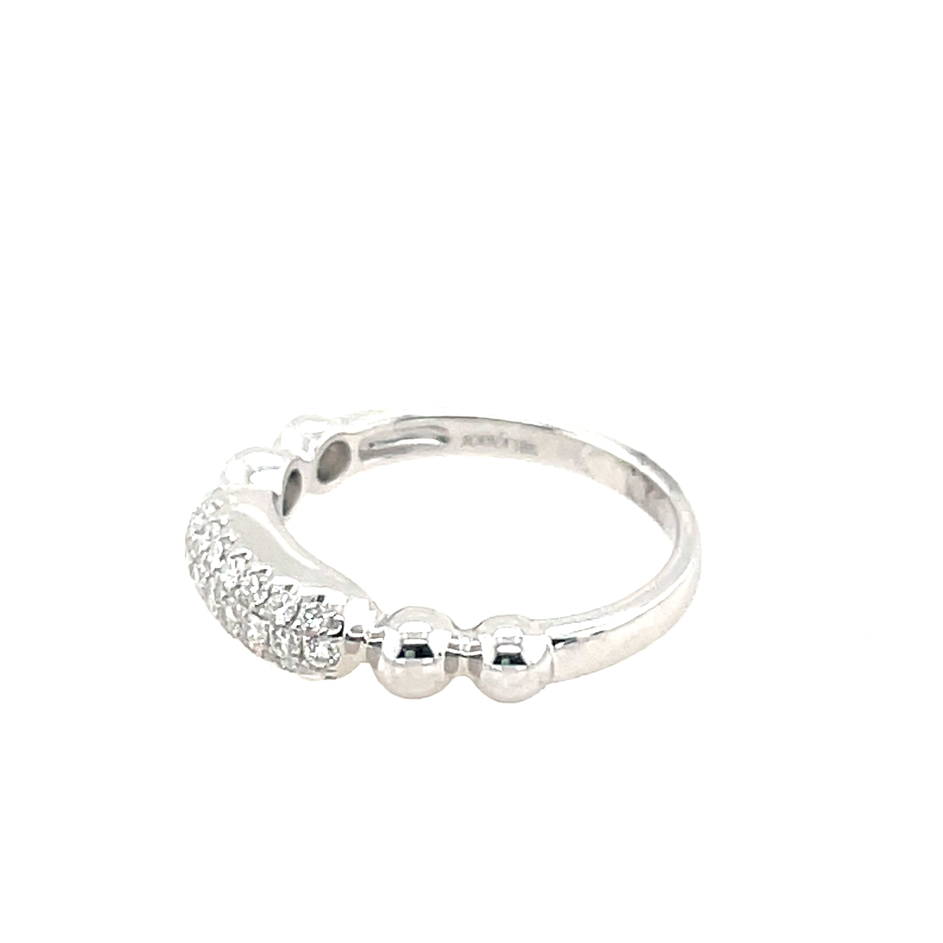 White Diamond Beaded Ring