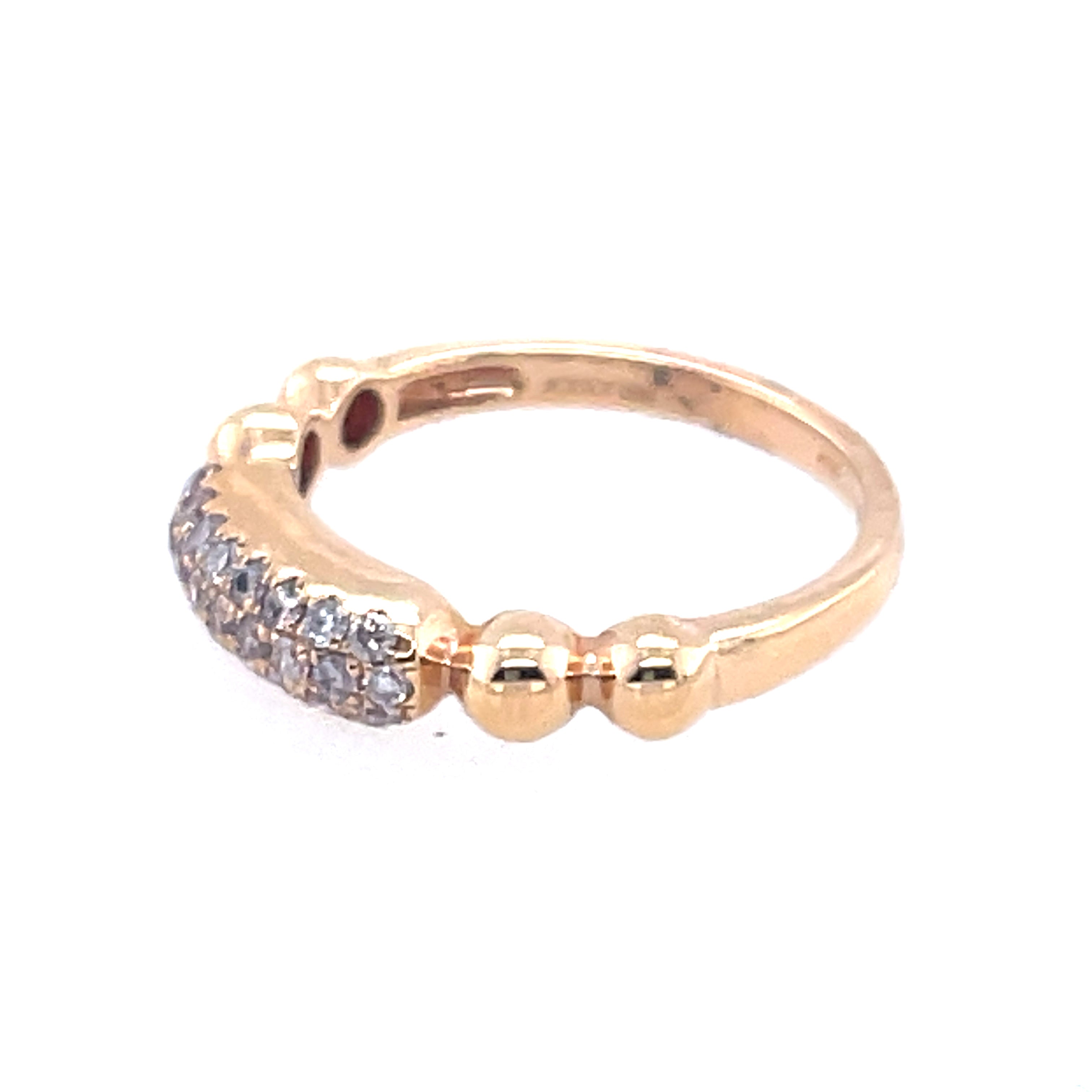 White Diamond Beaded Ring