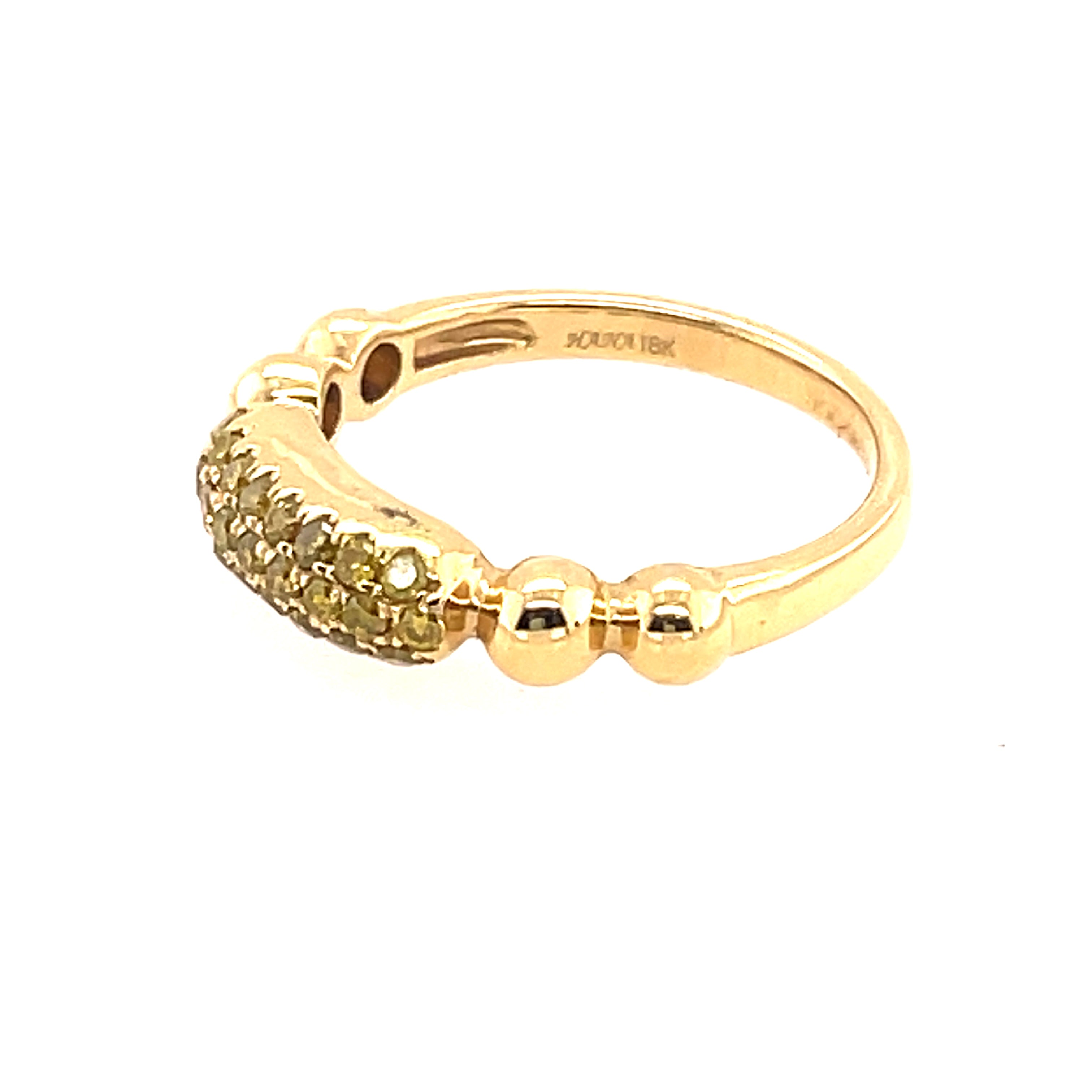 White Diamond Beaded Ring