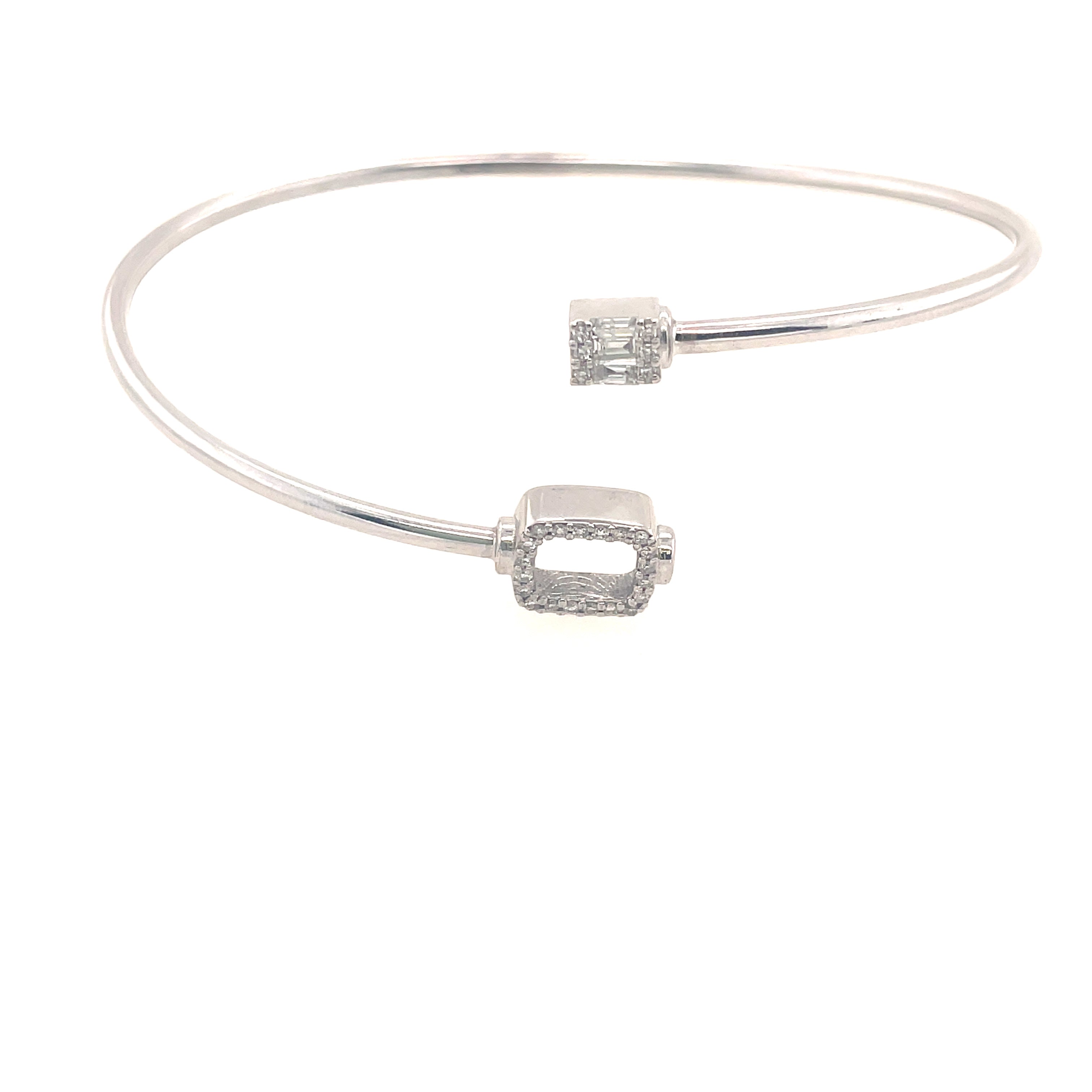 Flexible Baguette Diamond Bangle Bracelet