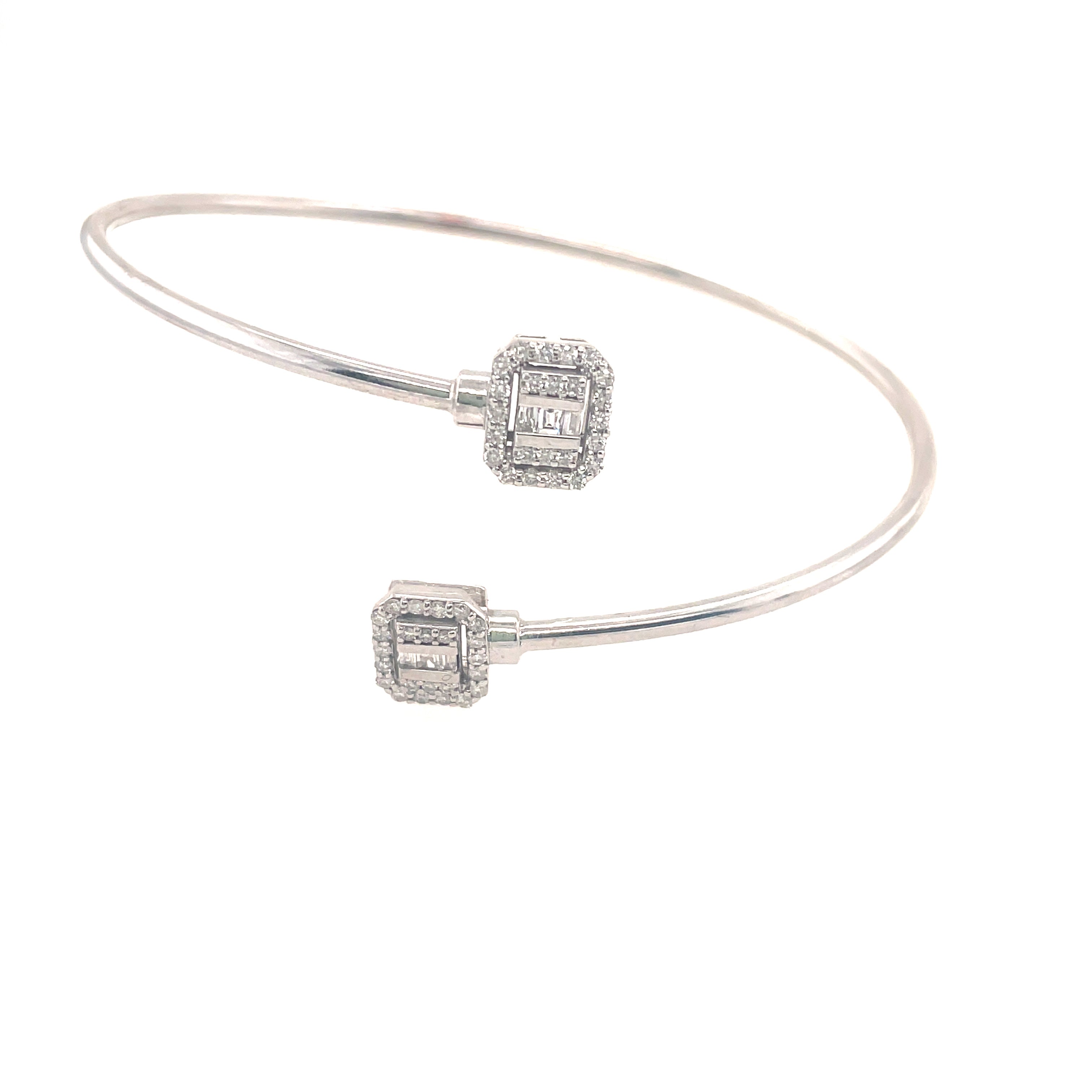 Flexible Baguette Diamond Cuff Bracelet
