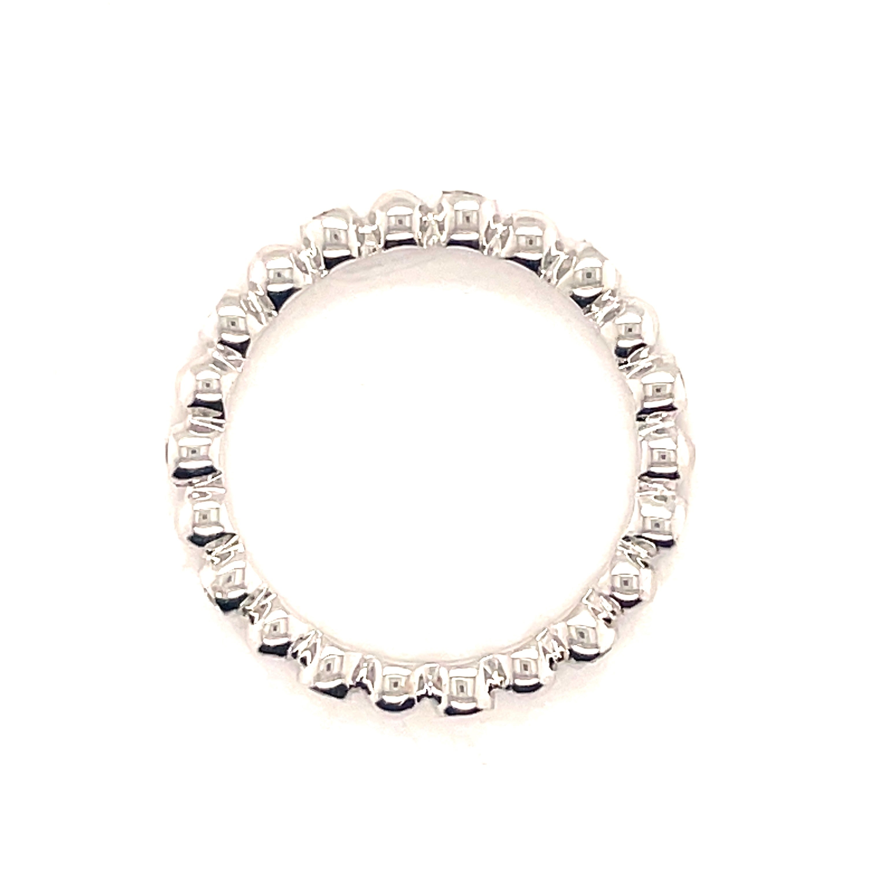 Diamond Bezel Beaded Stackable Ring