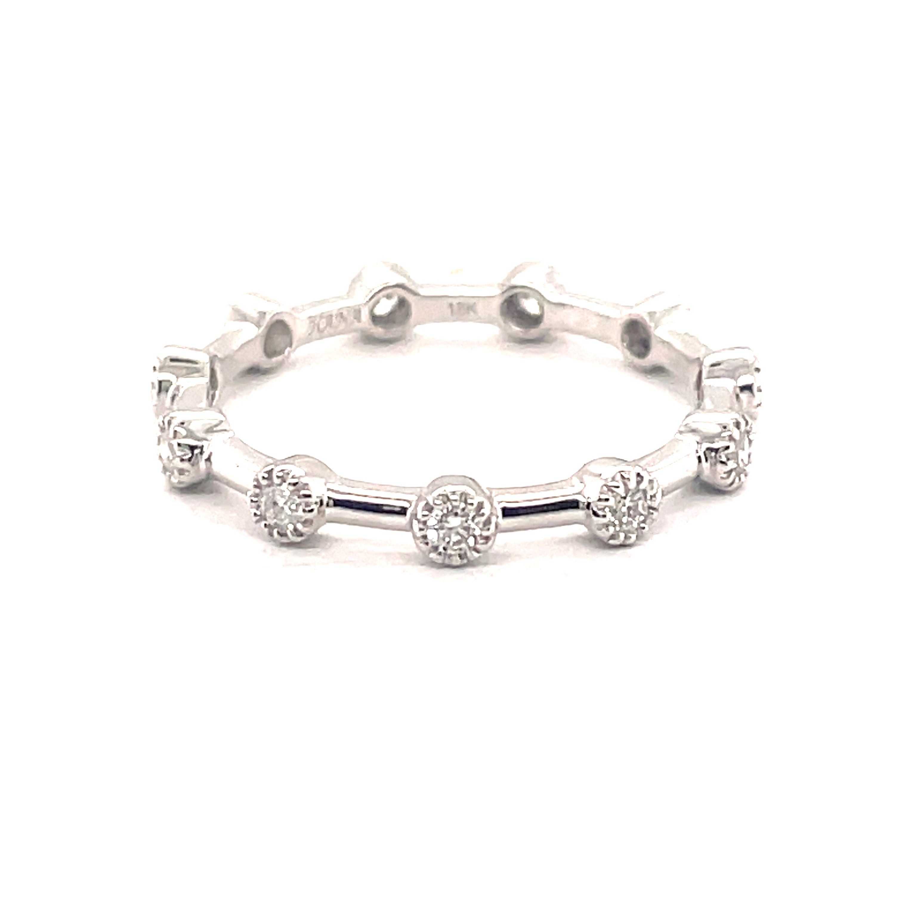 Diamond Station Stackable Ring