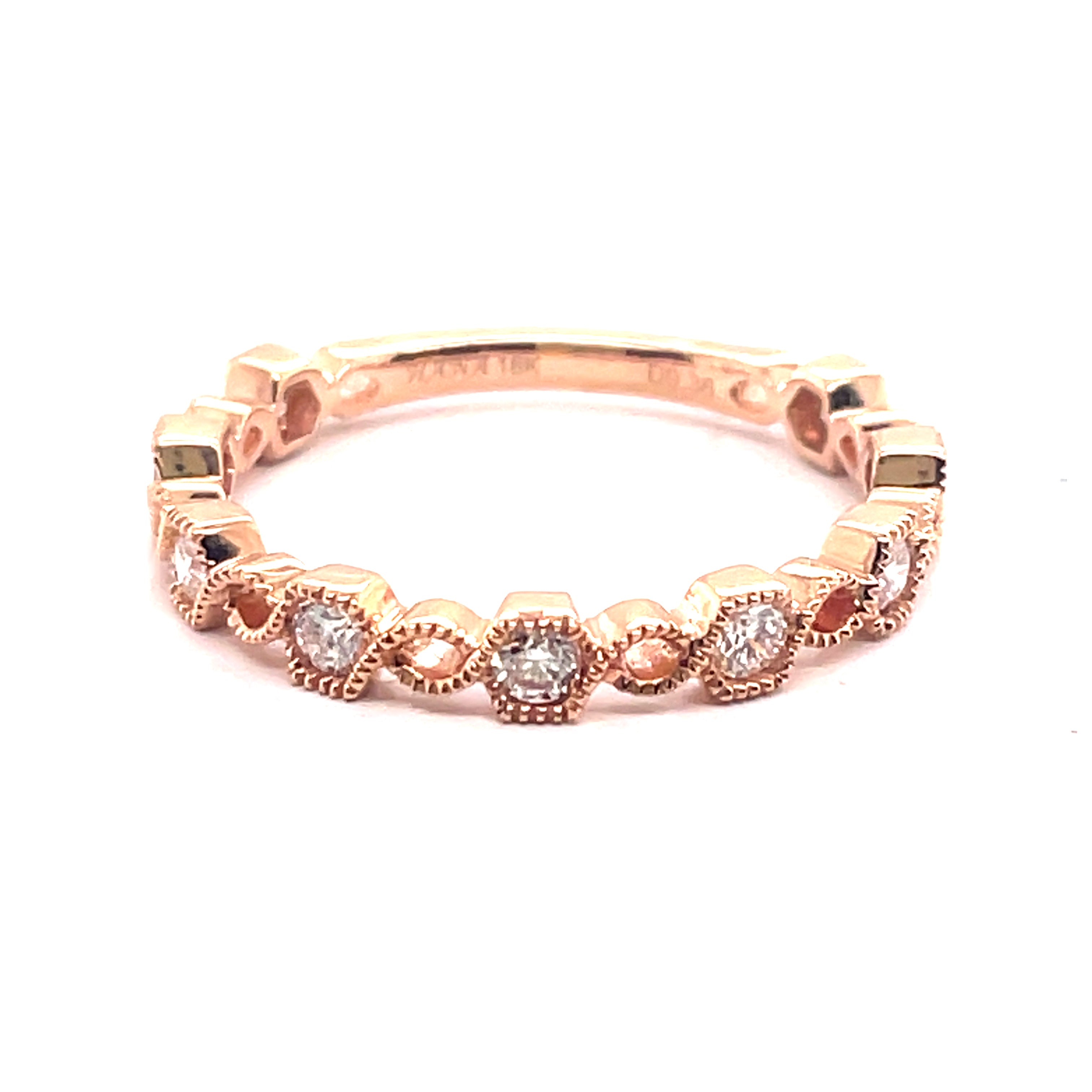 Diamond Milgrain Stackable Ring