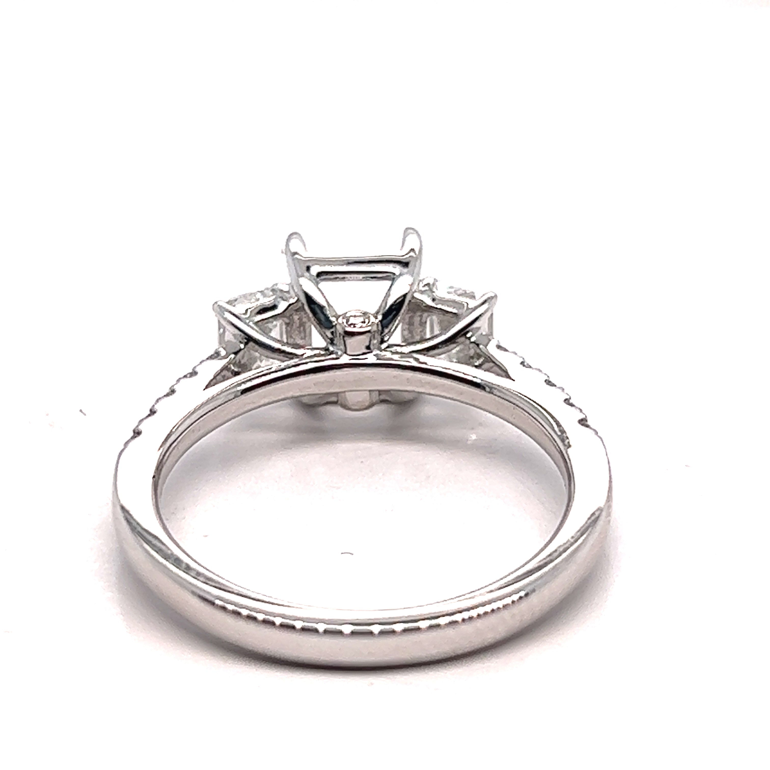 Diamond Emerald Cut Engagement Ring Setting