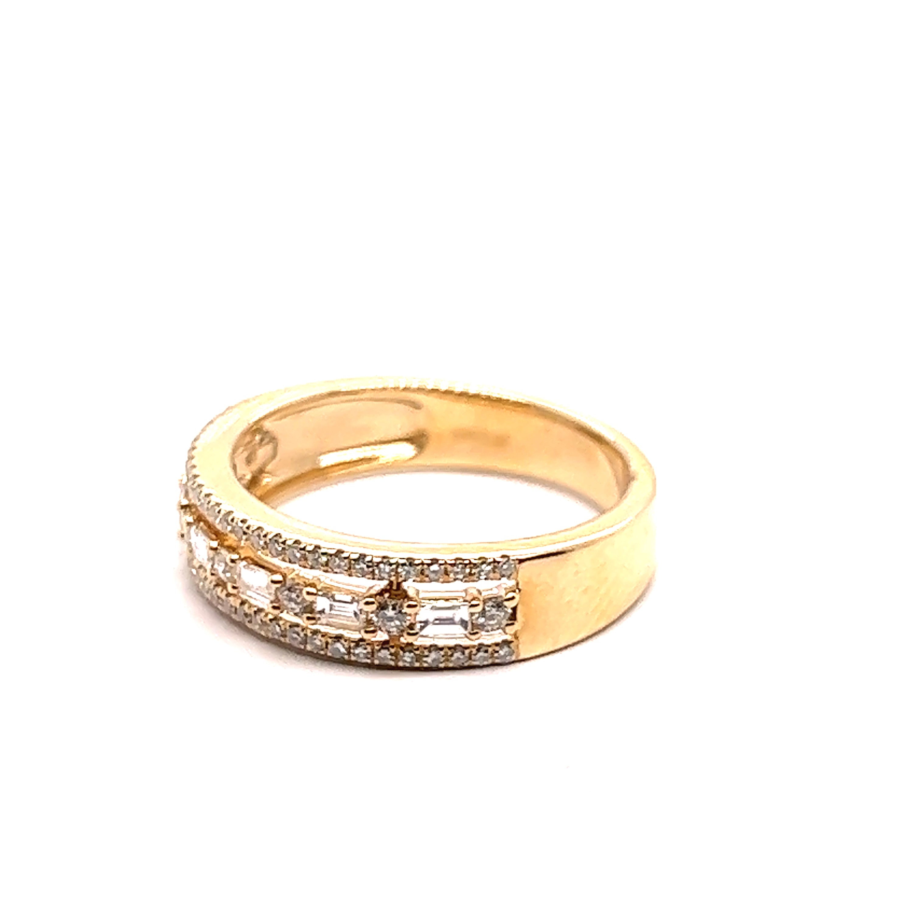 Diamond Baguette and Round Fashion Ring