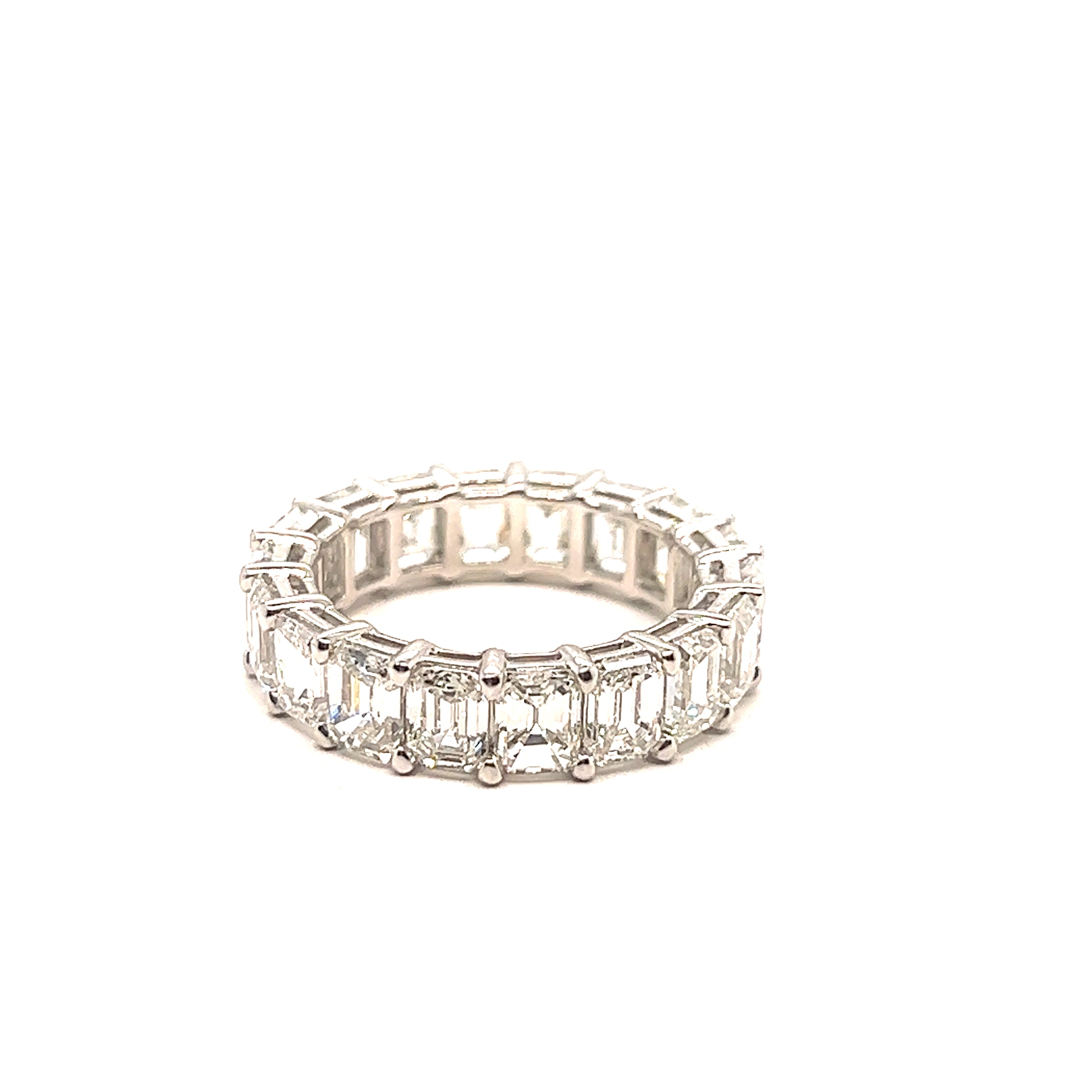 Platinum Emerald Cut Diamond Eternity Band