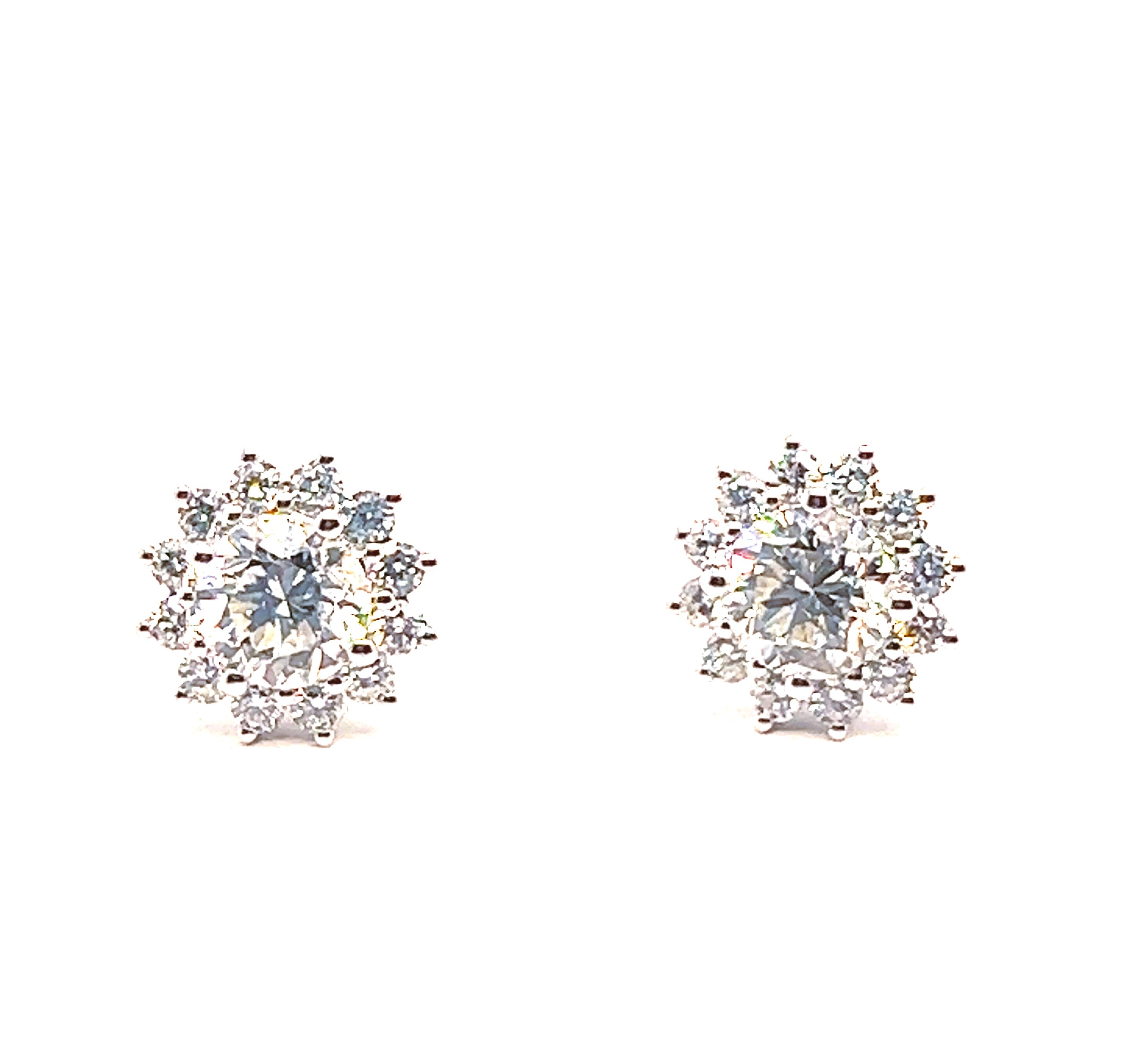 Diamond Halo Stud Earrings