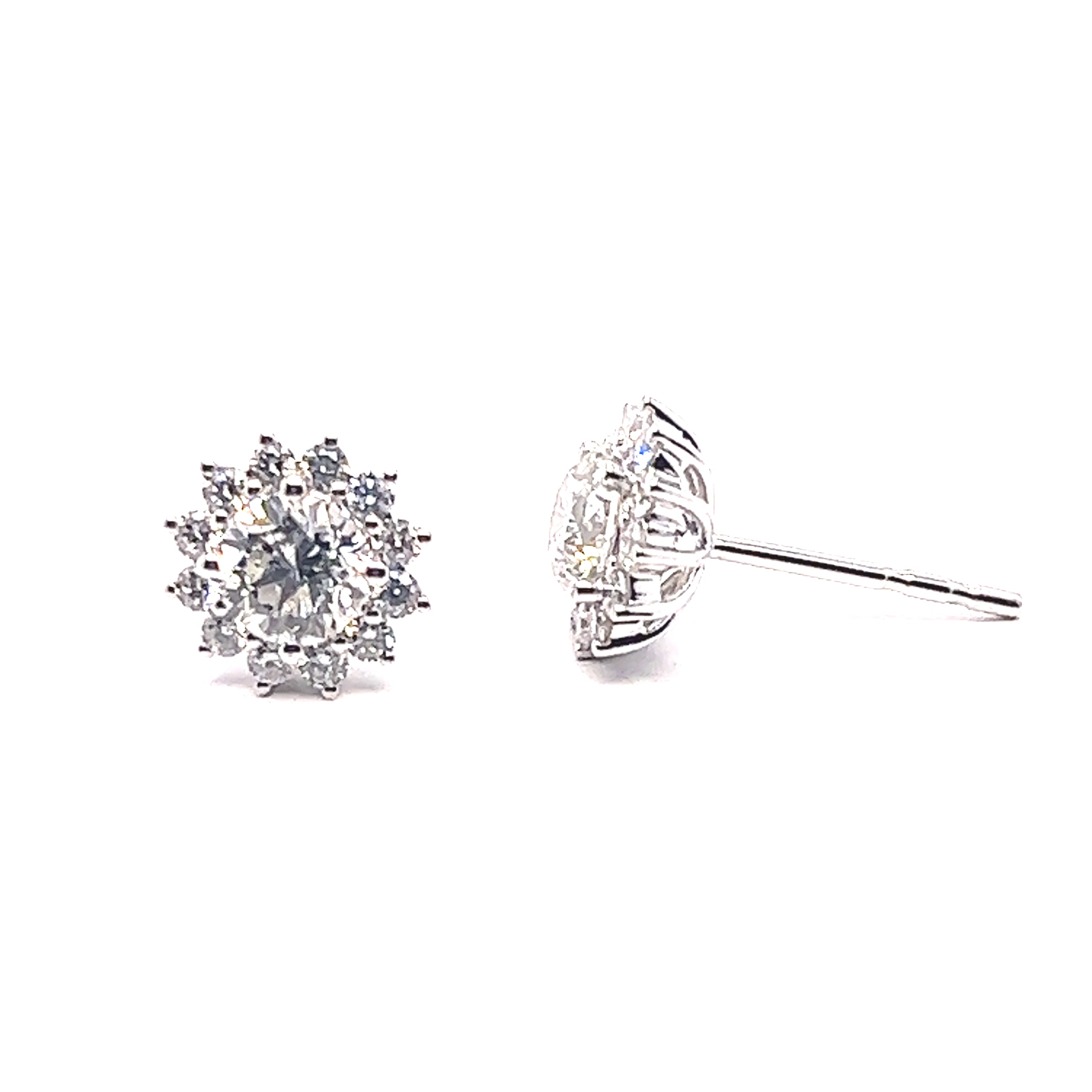 Diamond Halo Stud Earrings