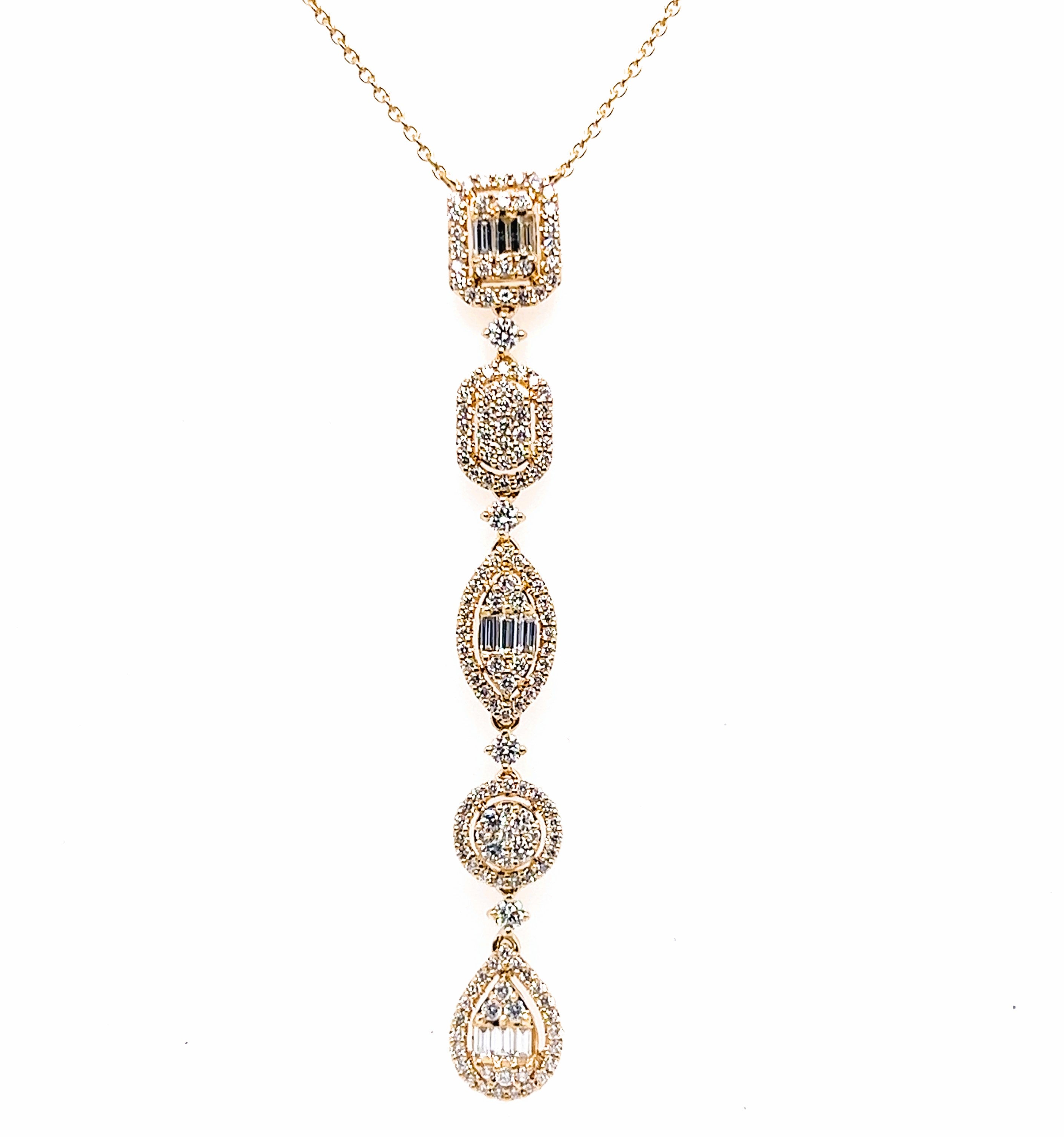 Assorted Diamond Shape Drop Necklace