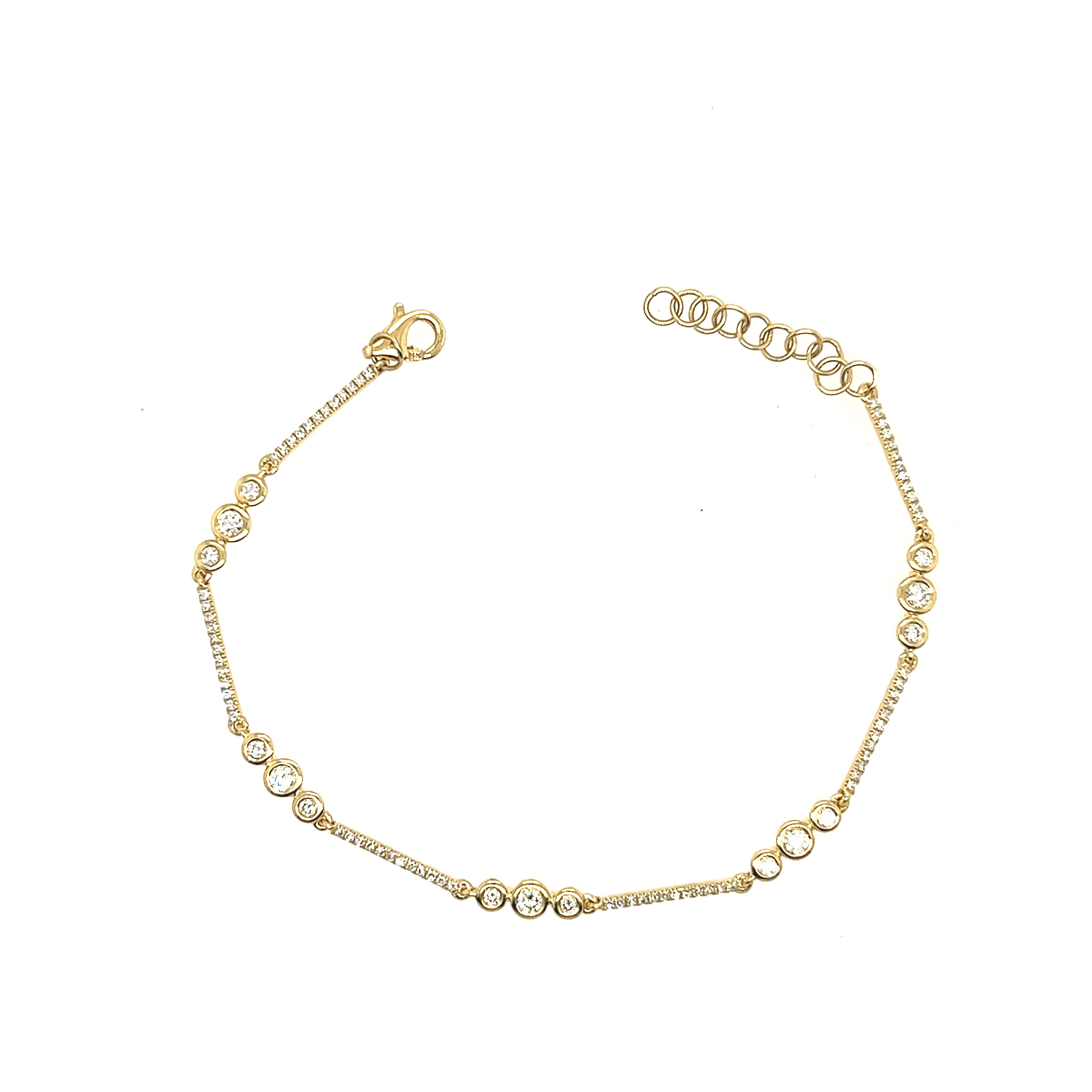 Diamond Bezel Set Stationed Bracelet