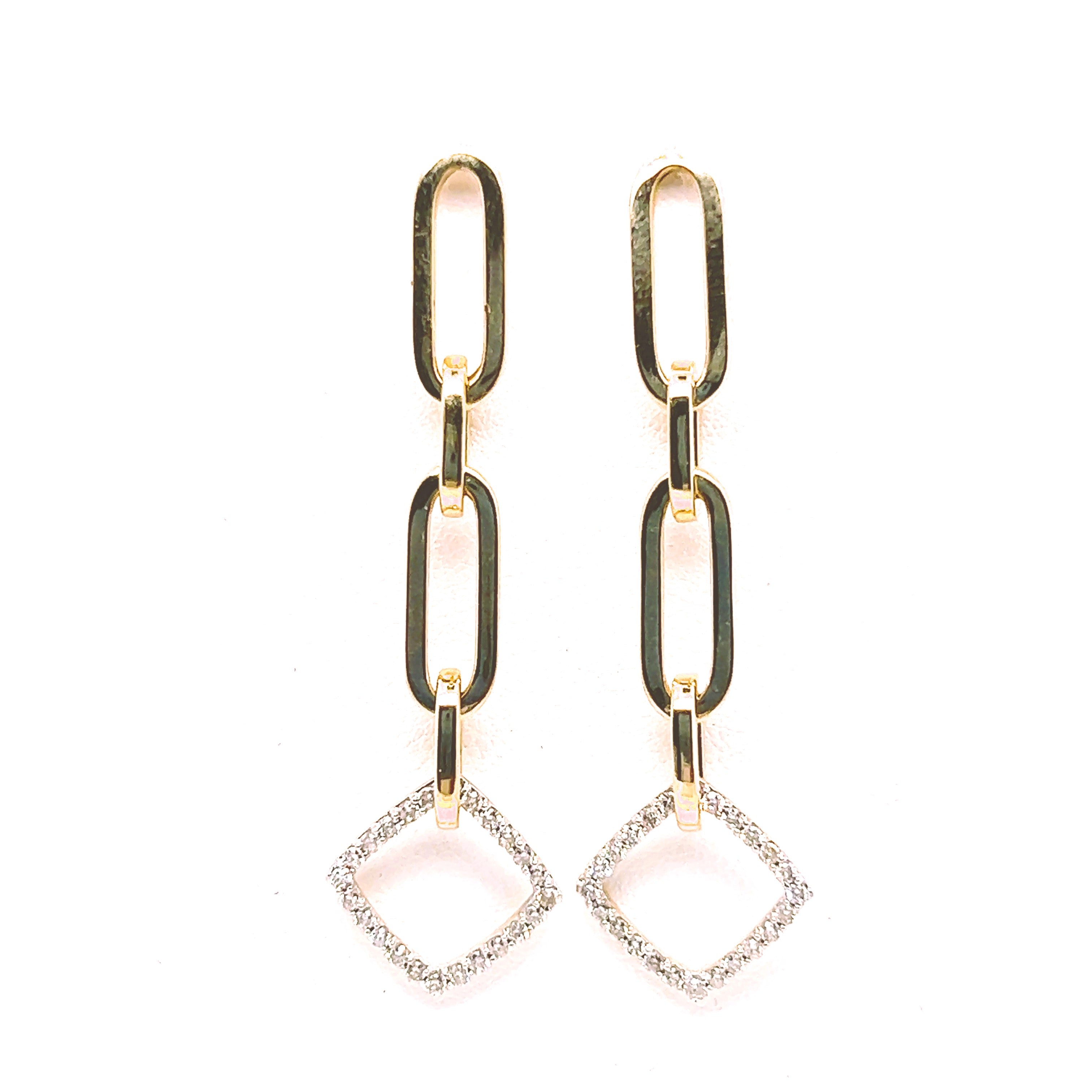 Diamond Paper Clip Earrings