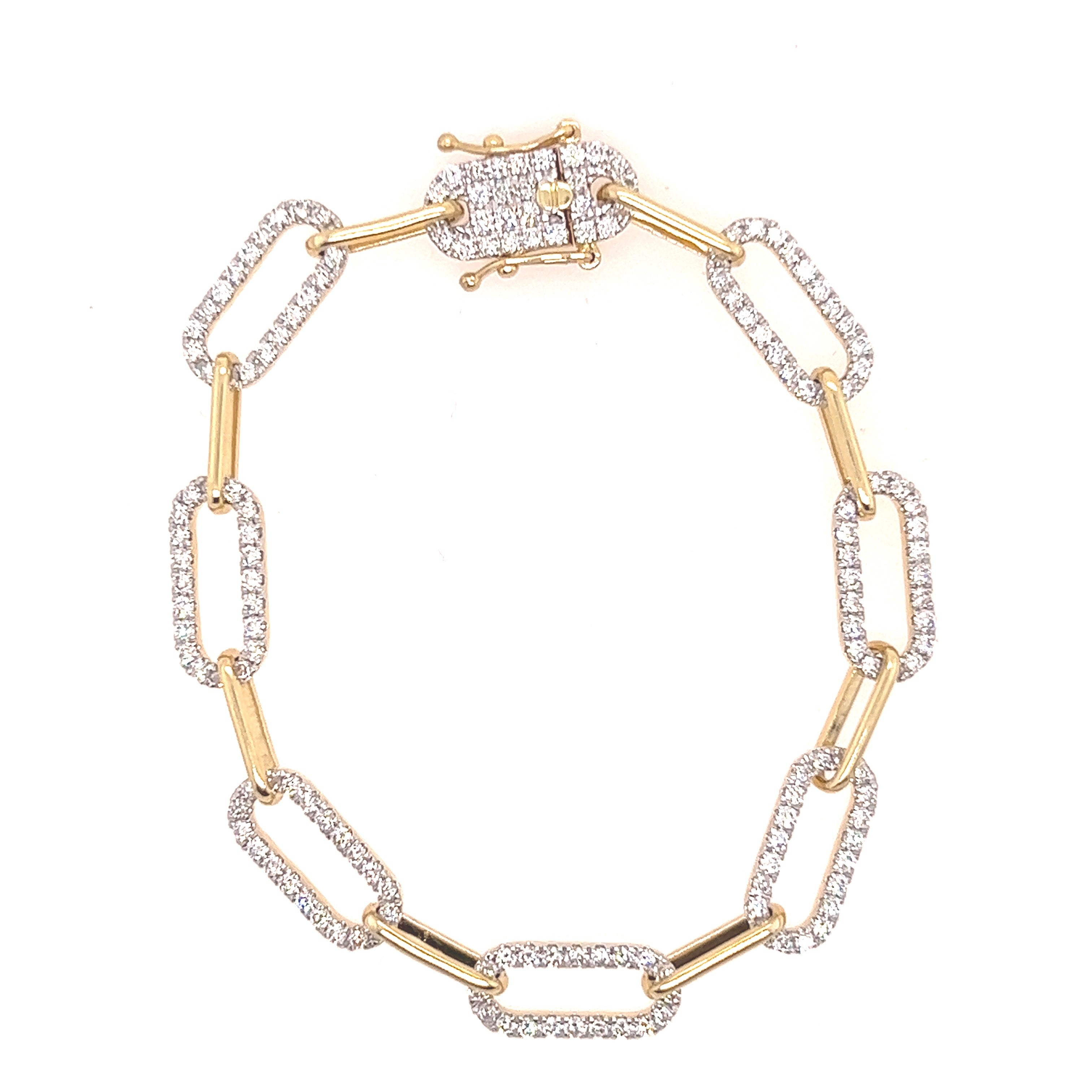 Diamond Paper Clip Bracelet