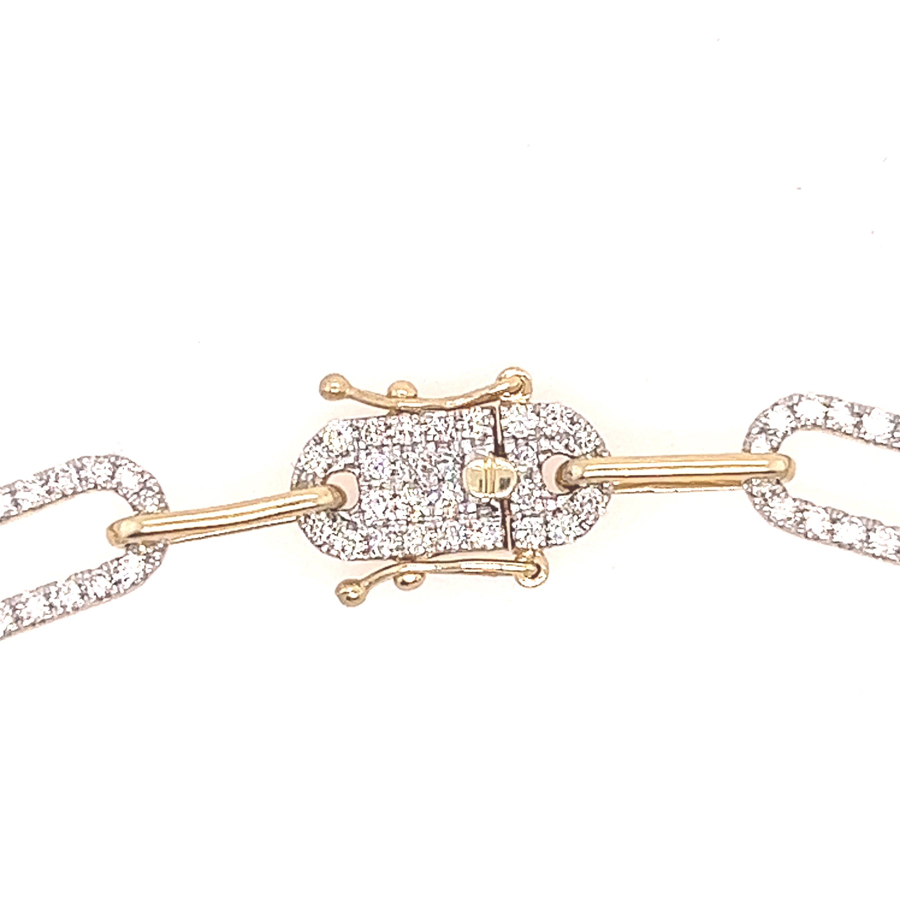 Diamond Paper Clip Bracelet