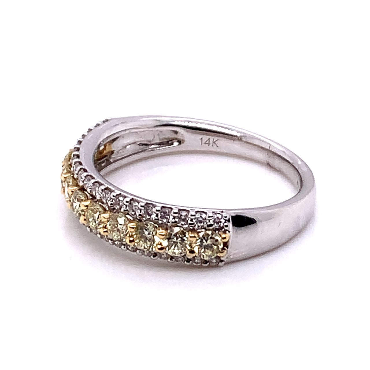 Yellow and White Diamond Band