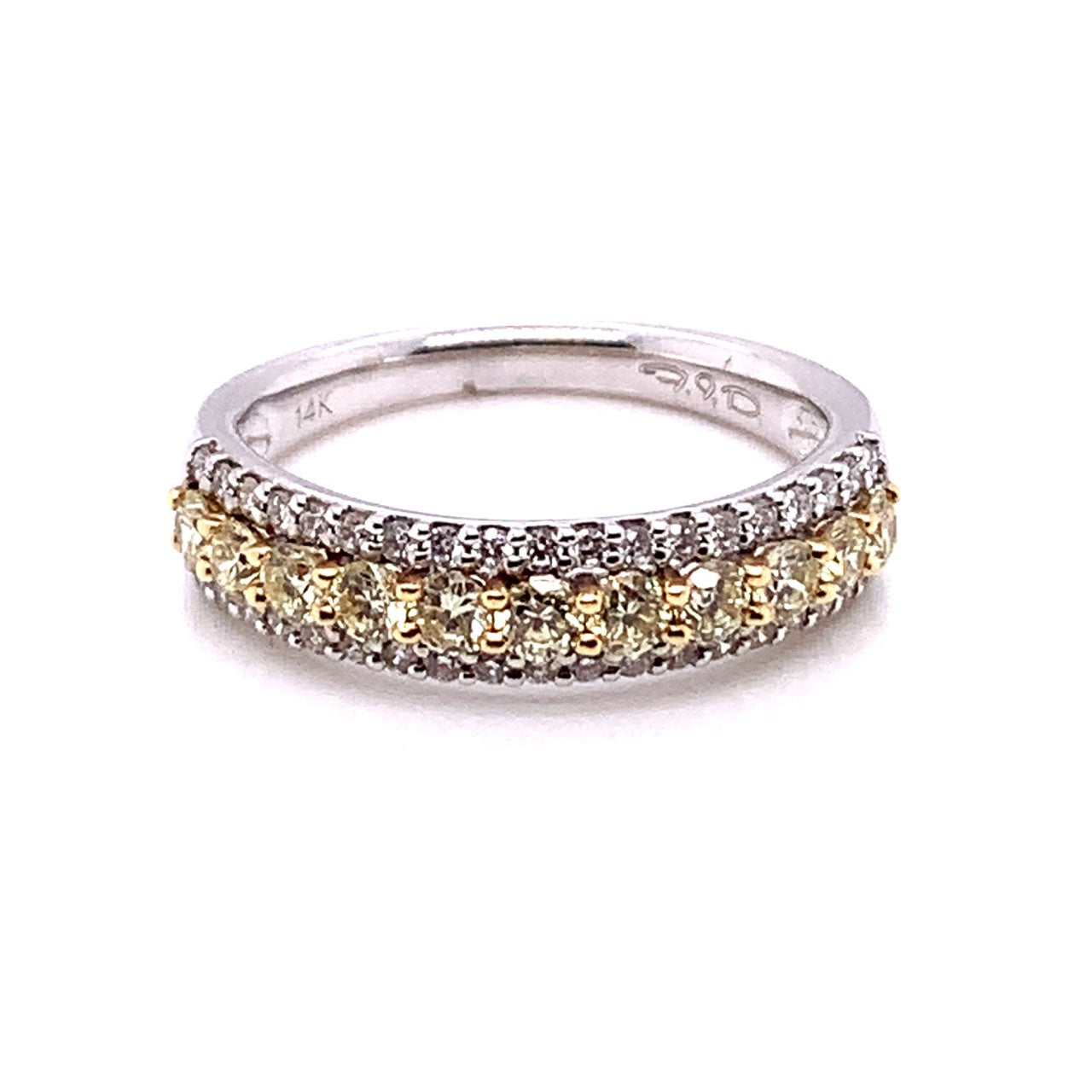 Yellow and White Diamond Band