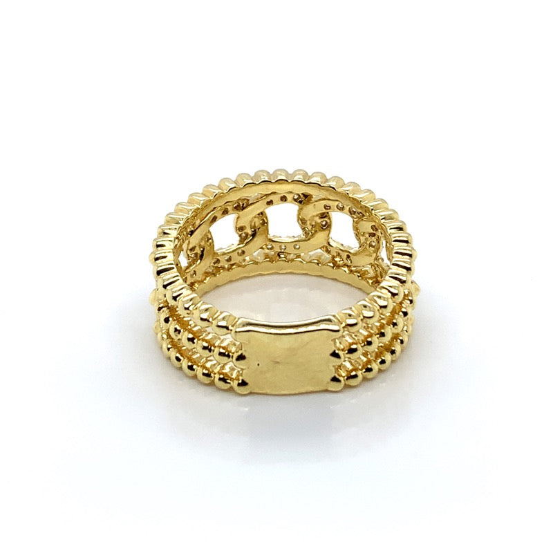 Diamond Interlinking Circle Beaded Ring