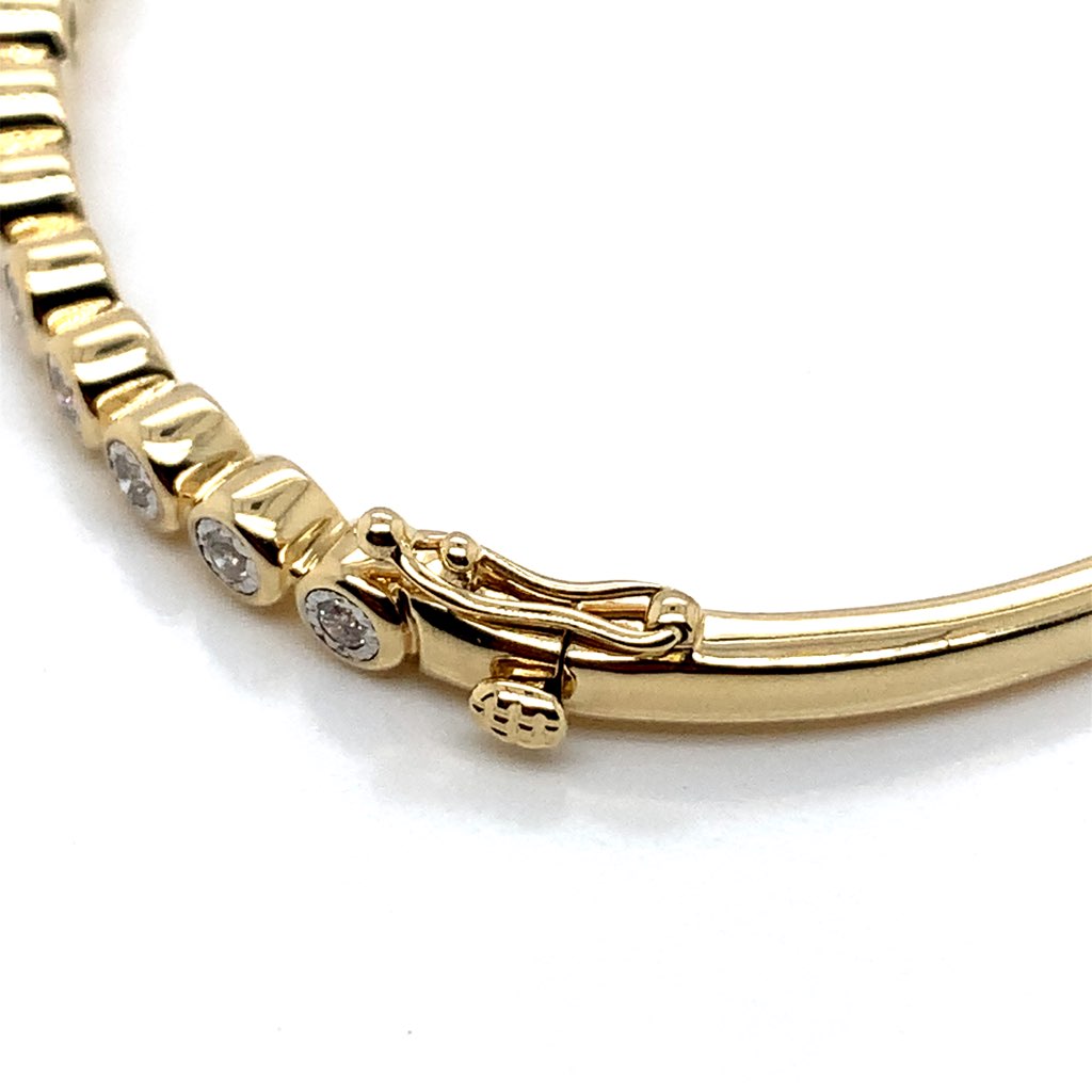 Bezel Set Diamond Bangle Bracelet