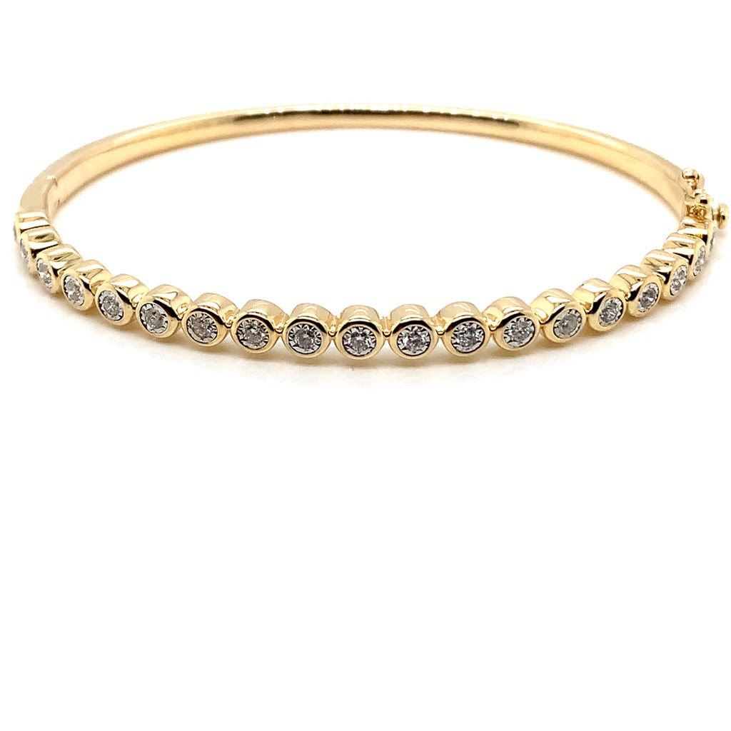 Bezel Set Diamond Bangle Bracelet
