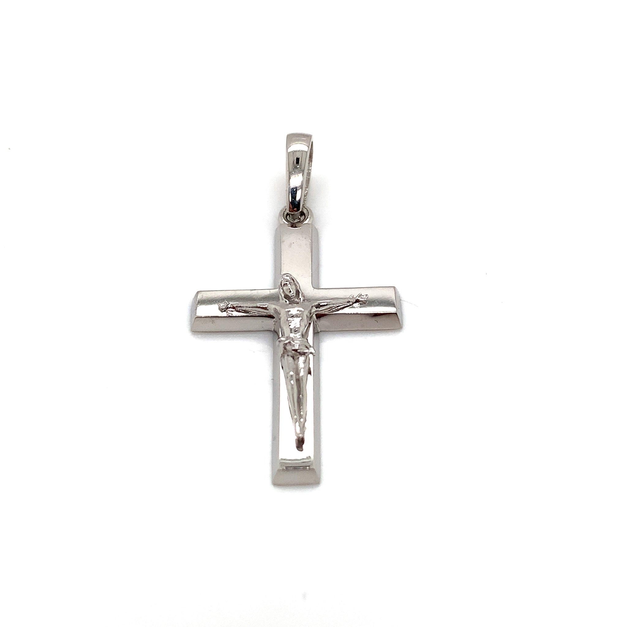 14K White Gold Crucifix Pendant (3.60gr)