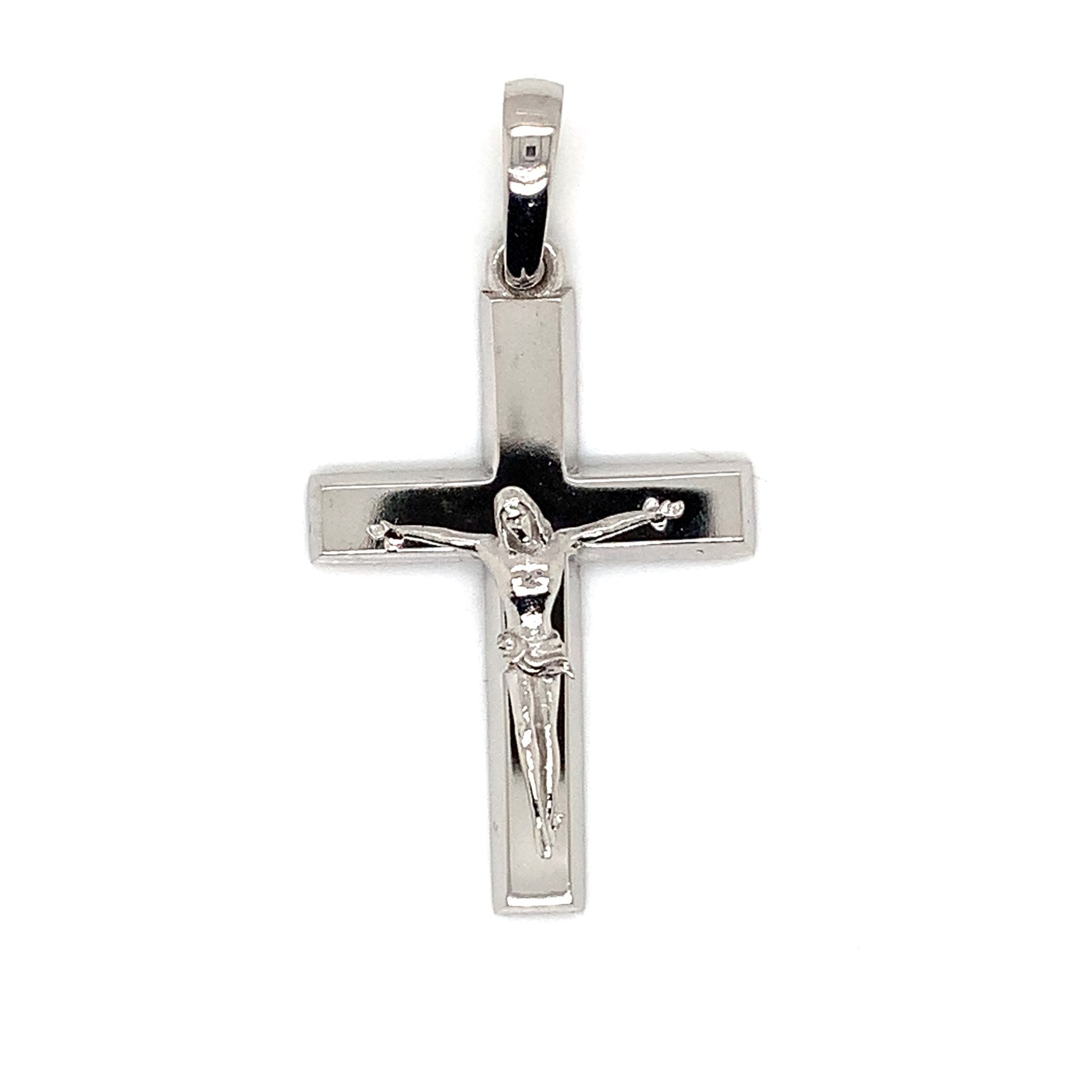 14K White Gold Crucifix Pendant (3.60gr)