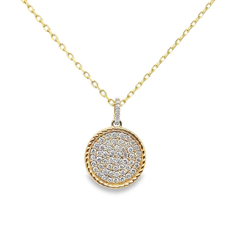 Diamond Rope Trim Disc Pendant