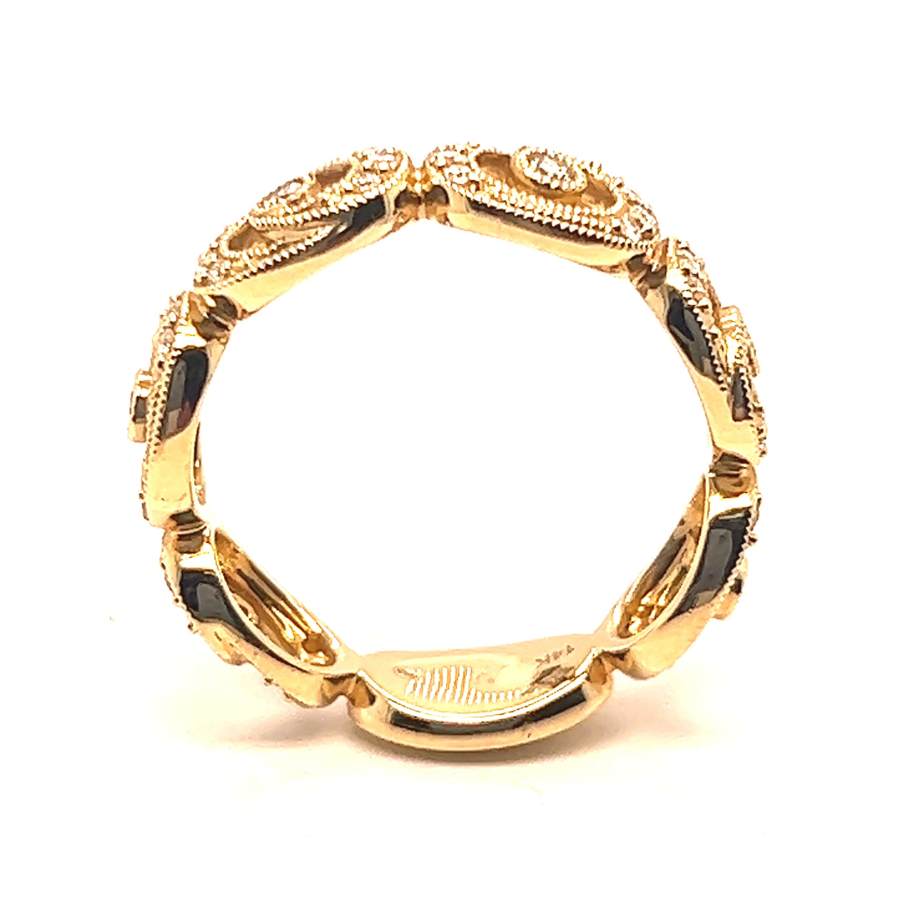 Diamond Coils Milgrain Ring