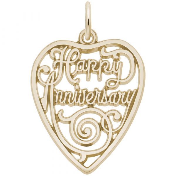 Rembrandt Charms Happy Anniversary Heart Charm