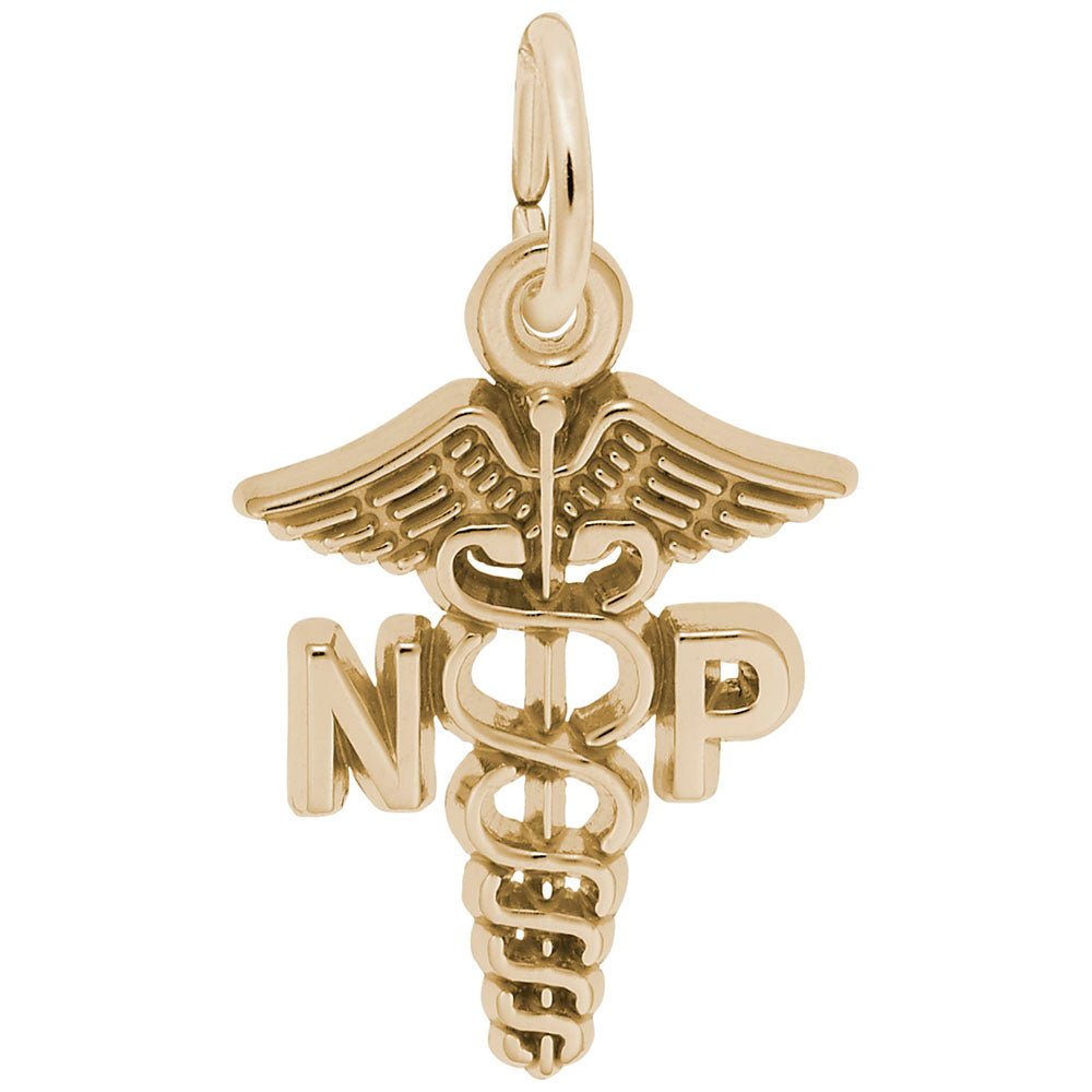 Rembrandt Charms Nurse Practitioner Caduceus Charm