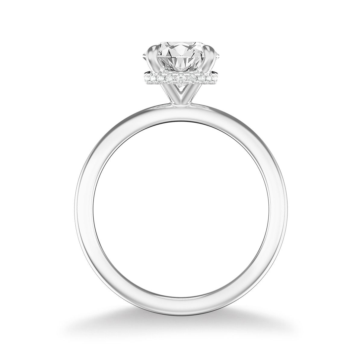 Diamond Hidden Halo Solitaire Engagement Ring Setting