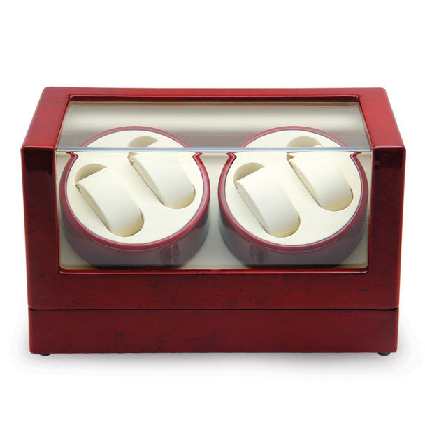 Rotations High Gloss Red Burlwood Finish 4 - Watch Winder GM13137