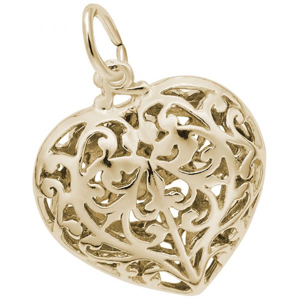 Rembrandt Charms Filigree Heart Charm