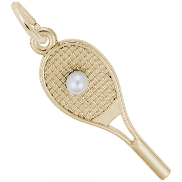 Rembrandt Charms Tennis Racquet with Pearl Charm