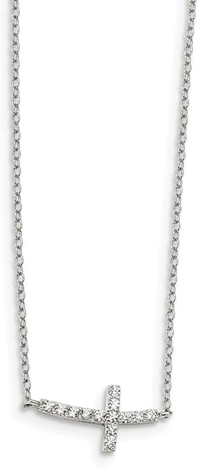 Sterling Silver Sideways Cross Necklace