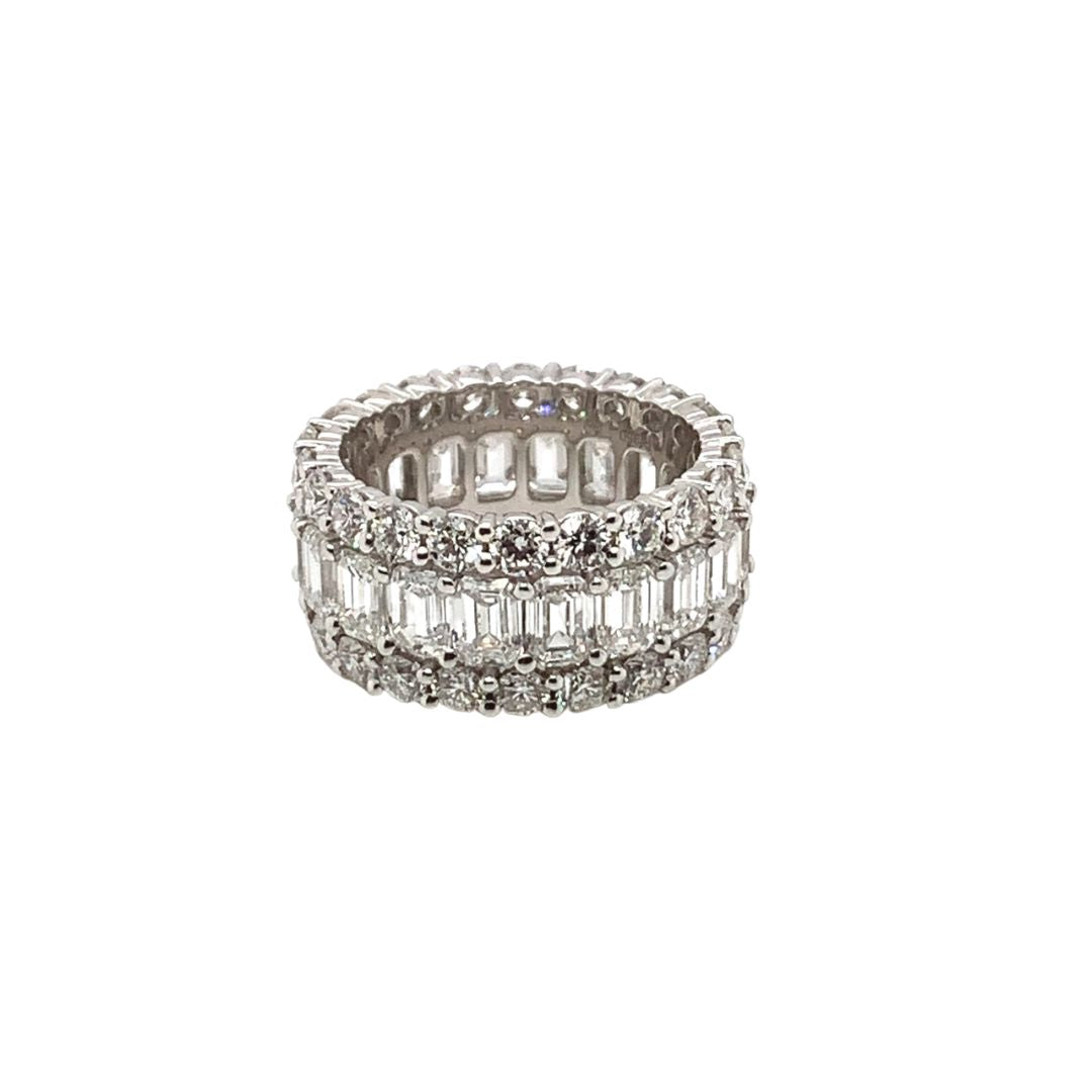 Platinum Emerald Cut Diamond Eternity Band