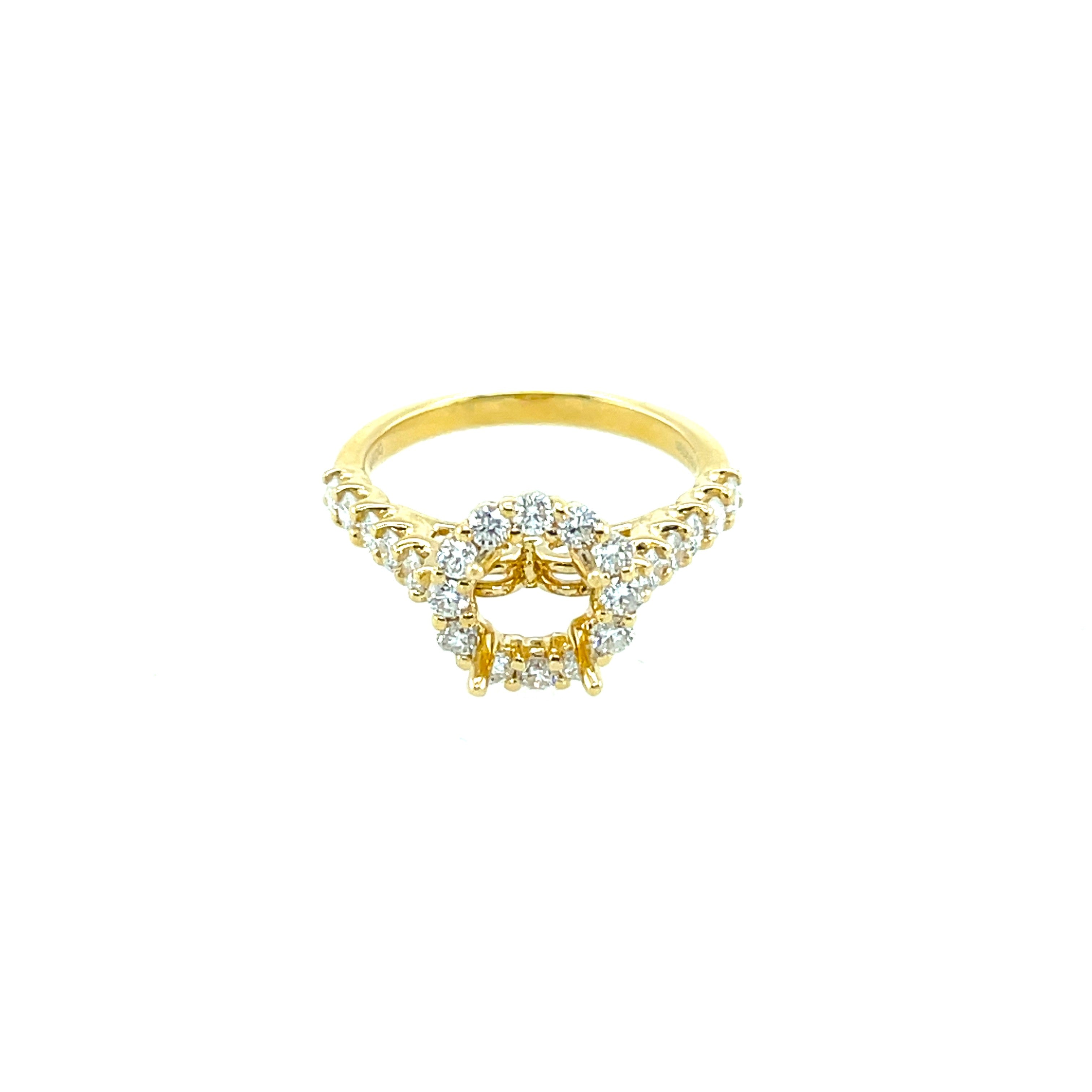 Round Diamond Halo Engagement Ring Setting