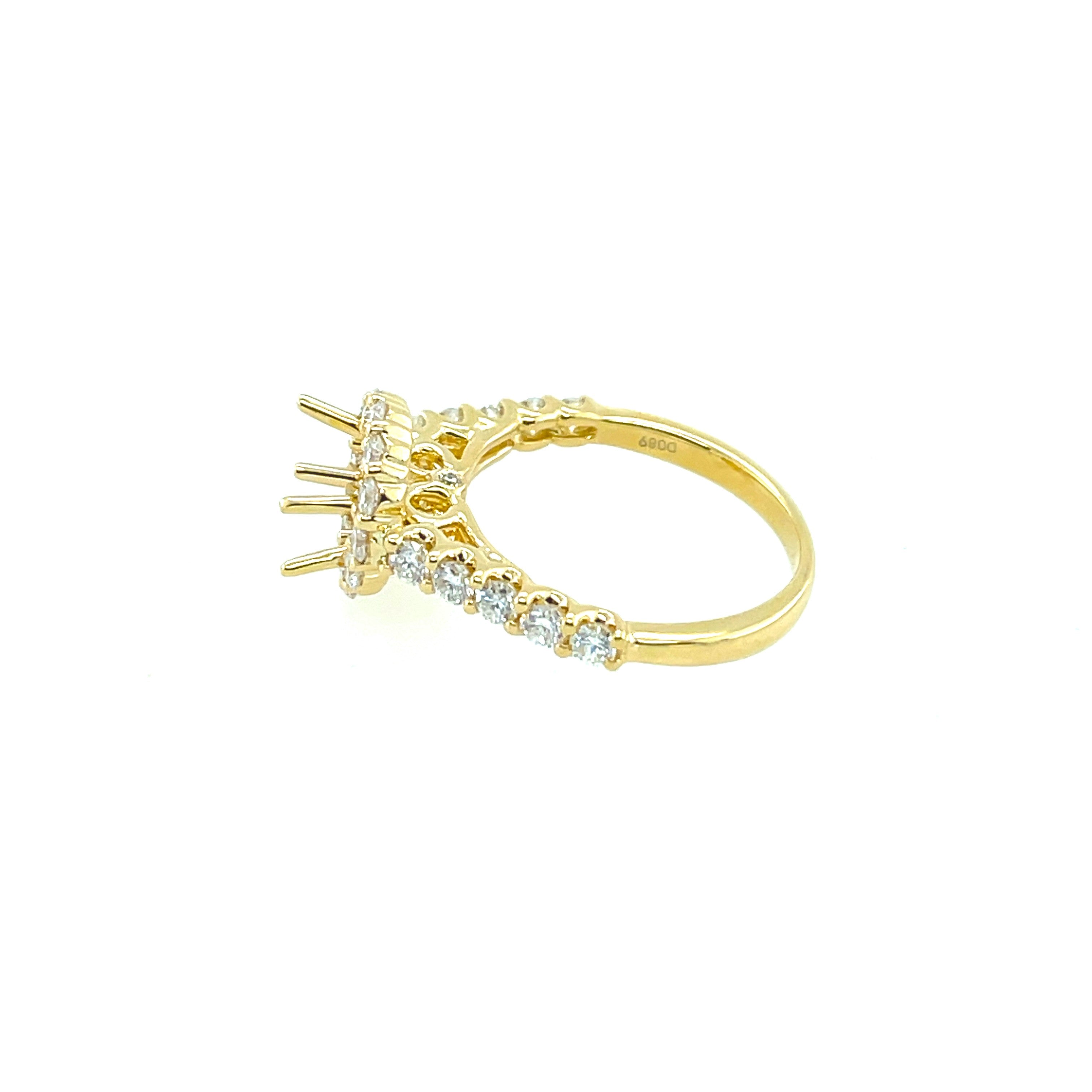 Round Diamond Halo Engagement Ring Setting