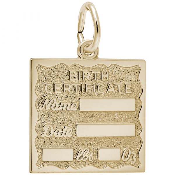 Rembrandt Charms Birth Certificate Charm