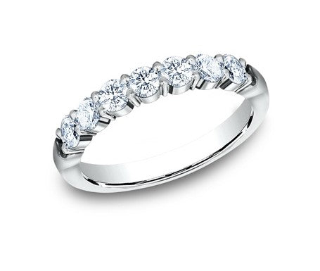 Diamond Shared Prong Domed Wedding Ring