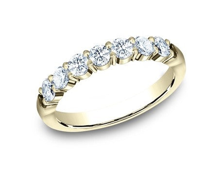 Diamond Shared Prong Domed Wedding Ring
