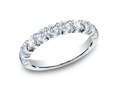 Diamond Shared Prong Domed Wedding Ring