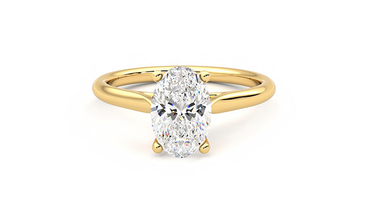 Oval Diamond Prong-Set Solitaire Engagement Ring