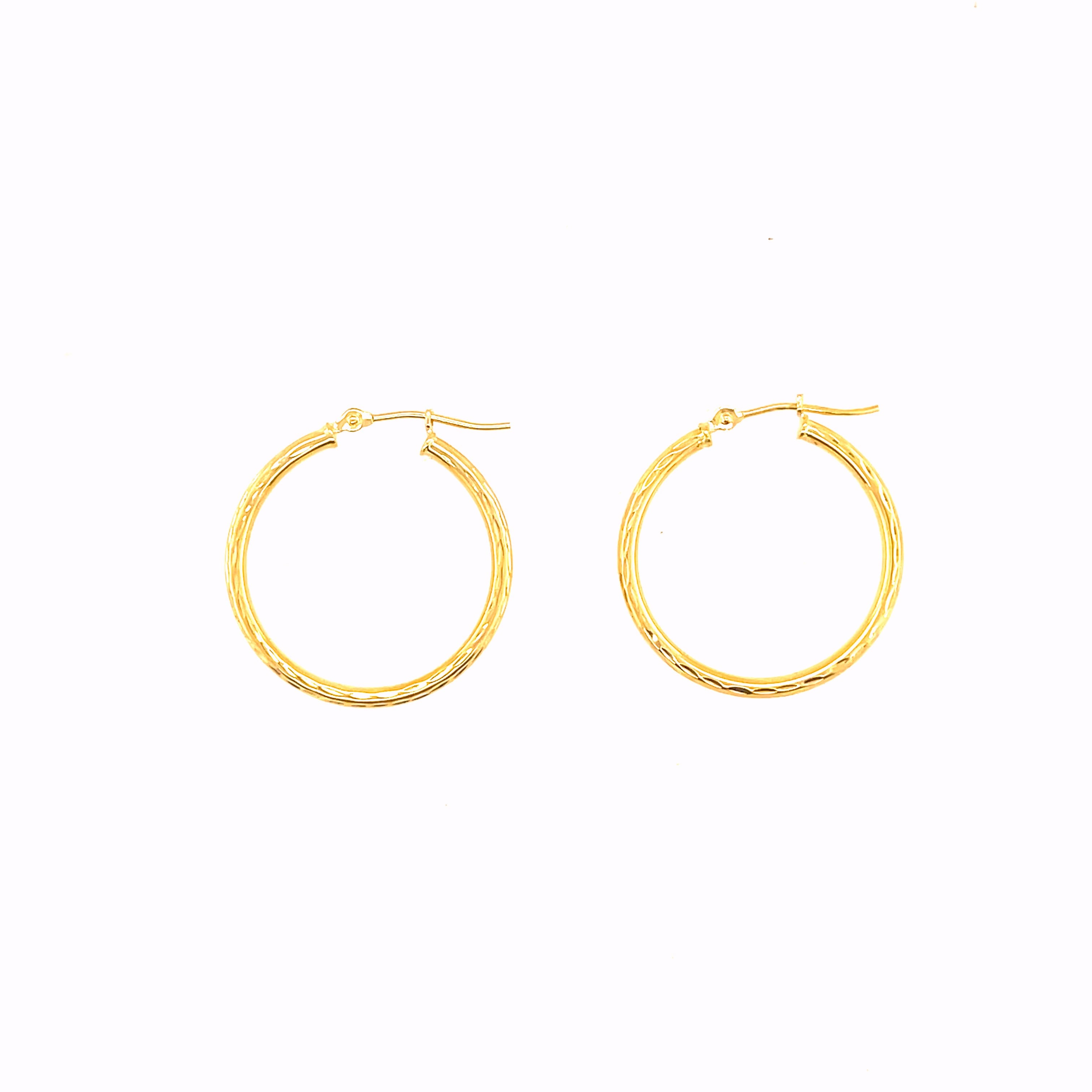 3MM Yellow Gold Hoop Earrings