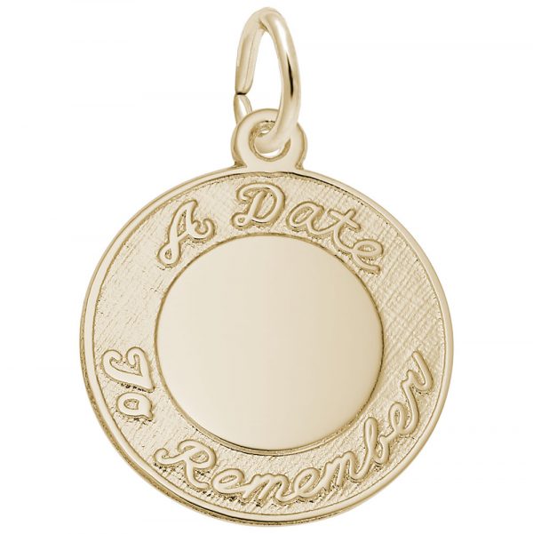 Rembrandt Charms A Date to Remember Script Disc Charm